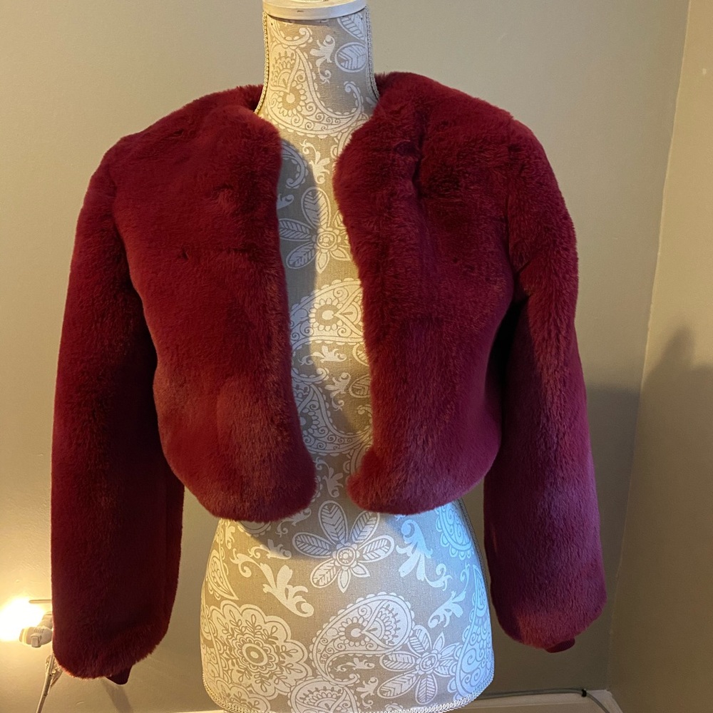 Fashion Nova Faux Fur Cropped Jacket